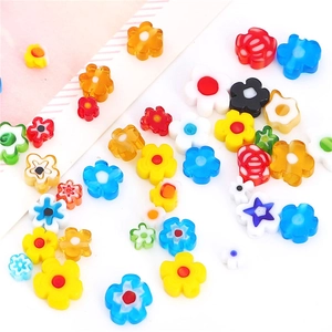 Mélange de perles fleurs en verre millefiori pour la création de bijoux DIY à la main