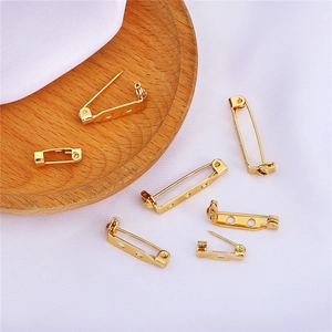 Base per spilla DIY placcata oro 18k con chiusura rotante di sicurezza in varie misure