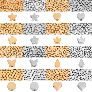 Mix of metallic CCB star heart and flower beads for DIY necklace and bracelet jewelry making