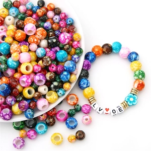 DIY colorful acrylic flower beads set for handmade necklaces and love charm bracelets