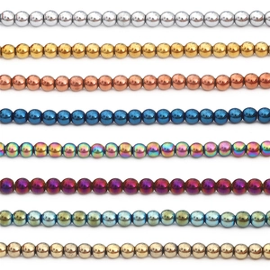 Perle rotonde metallizzate multicolore per la creazione di gioielli fai-da-te