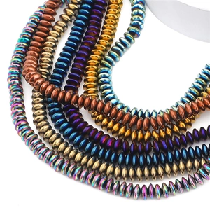 Electroplated Hematite Flat Round Disc Beads Metallic Spacer Beads For DIY Jewelry Making Bracelet Necklace Accessories