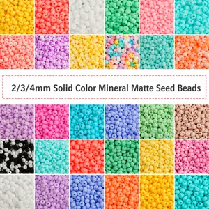 Matte Frosted Glass Seed Beads Loose Beads For DIY Bracelet Necklace Earrings Jewelry Making Macaron Mixed Color Round Beads