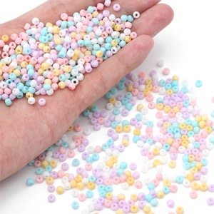 Mix of 3mm macaron colored matte glass seed beads for DIY jewelry making and crafts