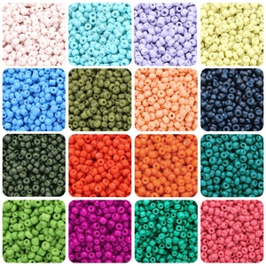 Perles de Rocaille en Verre Peint Couleur Unie Petites Perles Rondes en Vrac pour la Création de Bijoux DIY Bracelet Collier