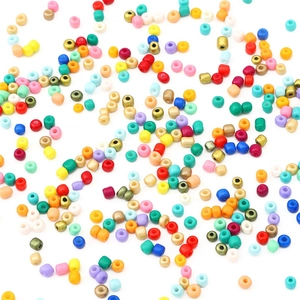 Colorful mix of glass seed beads for DIY handmade jewelry and craft accessories