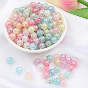 Iridescent Acrylic Round Beads Bubble Texture AB Coating For DIY Jewelry Making Necklaces Bracelets Macaron Loose Beads