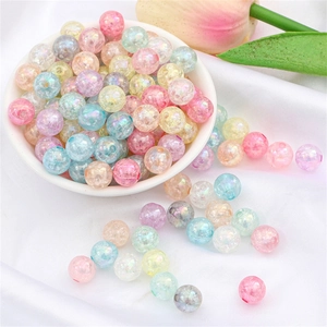 Colorful AB iridescent acrylic bubble beads for DIY jewelry making in macaron shades