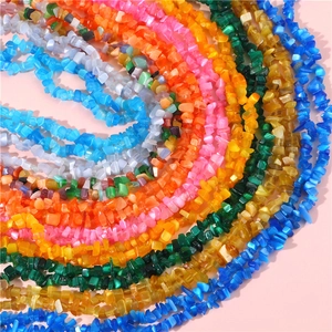 Irregular cat eye crystal gravel beads in vibrant multi-color set for DIY jewelry