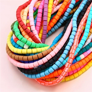 Perles en Pâte Polymère Cylindre Perles d'Espacement Colorées Perles en Vrac Pour la Fabrication de Bijoux DIY Collier Bracelet