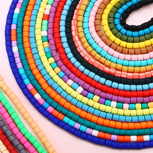 Perles intercalaires en pâte polymère mate colorée pour la création de bijoux DIY