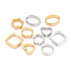 Cuentas Espaciadoras de Plástico Huecas Galvanizadas en Forma de Flor Cuadrado Corazón Redondo Óvalo para Creación de Joyas DIY Collares Pulseras Accesorios