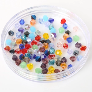 6mm bicone faceted crystal glass beads in various colors for DIY jewelry making