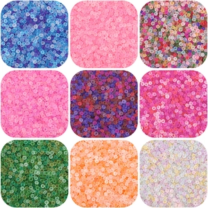 Macro view showing 9 colors of frosted matte glass seed beads for DIY jewelry making