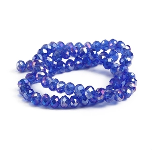 8mm faceted blue crystal glass beads string for DIY handmade jewelry and bracelets