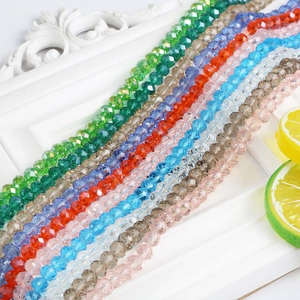 8mm faceted crystal glass wheel beads in multiple vibrant colors for DIY jewelry making