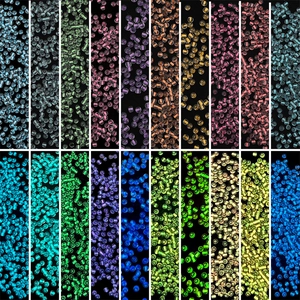 Detailed macro view of vibrant glass seed beads in multiple colors for DIY jewelry crafts