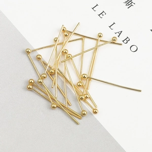 14K Gold Plated Copper Ball Head Pins For DIY Jewelry Making Earrings Handmade Craft Findings Accessories Jewelry Supply