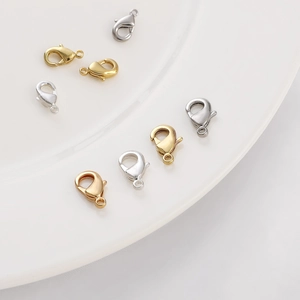 Chiusura a Moschettone a Forma di Cuore Placcato Oro 14K 18K Connettori per Collana Bracciale DIY Creazione Gioielli