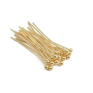 Bulk 14K gold plated copper ball head pins for handmade earring and jewelry crafting