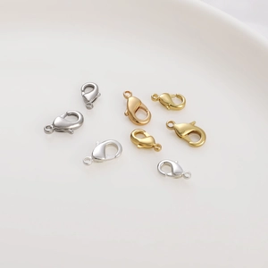 Chiusure a moschettone a cuore in oro 14k e argento per creazione di gioielli fai da te