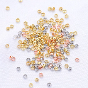 18K vergoldete Quetschperlen für DIY Schmuckherstellung in Gold Silber und Roségold