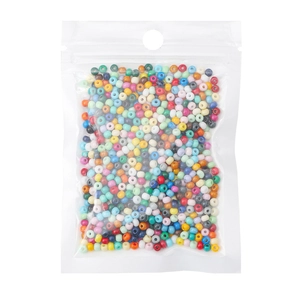 Gekleurde glaskralen 2-4mm in transparante zak voor het maken van DIY-sieraden