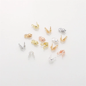 14K gold filled clamshell bead tip connectors for DIY jewelry making in multiple finishes