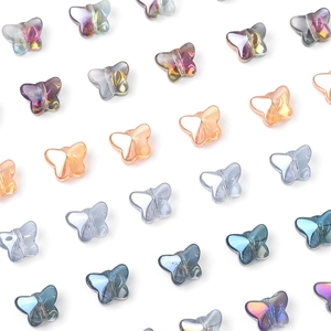 Colorful AB coated butterfly crystal glass beads in various gradient colors for DIY