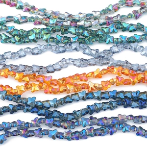 Colorful butterfly glass beads with AB coating for DIY handmade jewelry and bracelets