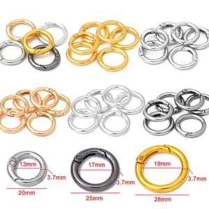 Zinklegering veerringen in goud, zilver en grijs voor DIY sleutelhangers