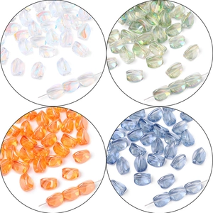 Irregular twisted crystal glass beads with AB coating for DIY handmade jewelry crafts