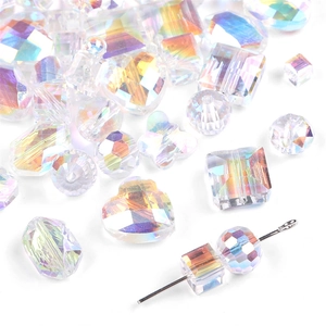 AB crystal glass beads in heart and butterfly shapes for DIY jewelry making