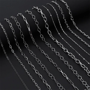 Detailed close-up showing various 304 stainless steel chain links for DIY jewelry making