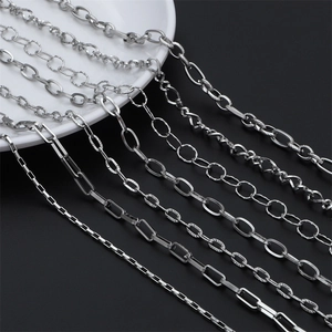 DIY stainless steel link chain collection in silver color for jewelry making