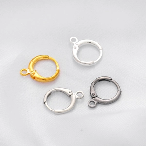 Crochets de boucles d'oreilles dormeuses polies en quatre finitions métalliques DIY