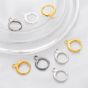 Crochets d'oreilles dormeuses en or, argent et noir pour création de bijoux DIY