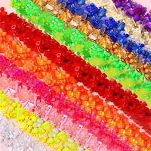 Rainbow DIY bead assortment set with colorful acrylic and resin charms for jewelry making