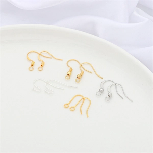 Gold Plated Copper Earring Hooks For DIY Jewelry Making Findings Handmade French Ear Wires With Ball Spring Accessories