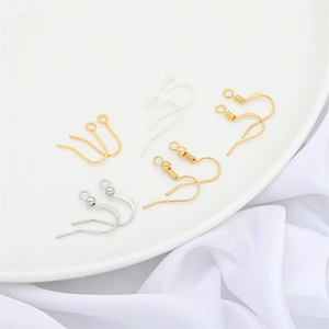 18K gold and silver plated copper earring hooks for handmade DIY jewelry making