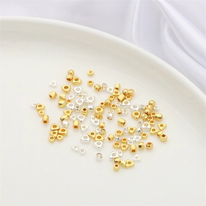 14K Gold Plated Copper Triangle Spacer Beads Minimalist Geometric Flat Loose Beads For DIY Jewelry Bracelet Necklace Accessories