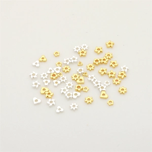 14K gold and silver plated flower star heart spacer beads for DIY jewelry making