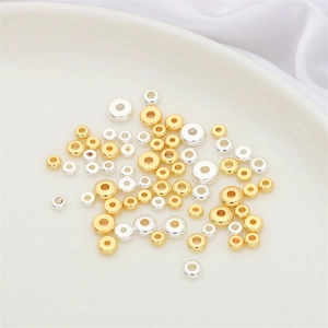 14K Gold Silver Plated Metal Spacer Beads Disc Beads Flat Beads For DIY Handmade Jewelry Bracelet Necklace Accessories