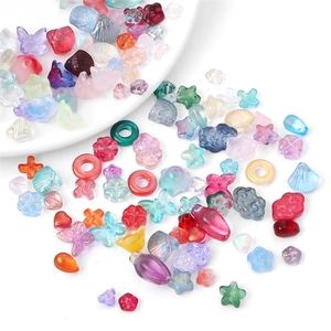 Colorful assorted acrylic beads in butterfly flower star cloud shapes for DIY hair pins