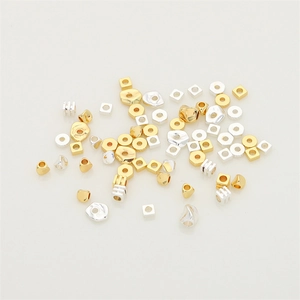 Perle distanziatrici geometriche placcate oro 14K e argento per gioielli fai-da-te