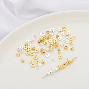 Mix di perline fai-da-te placcate in oro 14 carati e argento con forme geometriche e organiche