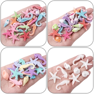 Acrylic sea life charms including seahorses and starfish for DIY jewelry making