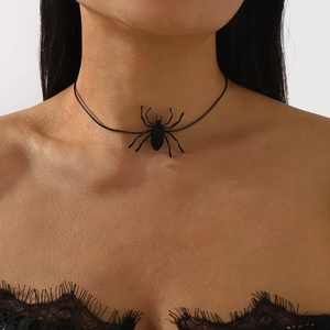 Gothic schwarze Spinne Choker Halskette für Halloween Cosplay und Mottoparty Zubehör