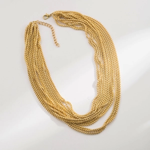 Chique goudkleurige ketting met meerdere lagen voor dames in een elegant gelaagd design