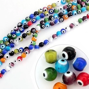 Colorful evil eye glass beads assortment for DIY jewelry making and handmade necklaces